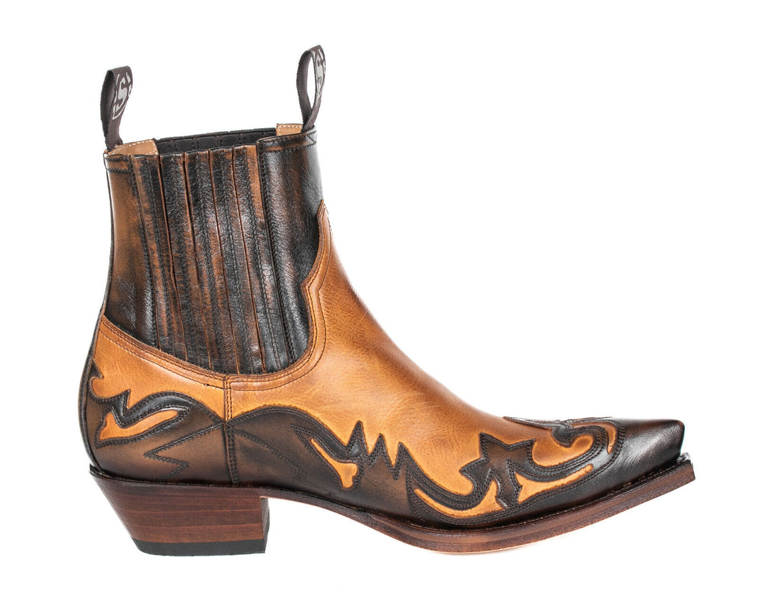 Sendra Boots 4660 Britnes Evolut Tang Negro Western Leder Stiefel Unisex Schwarz
