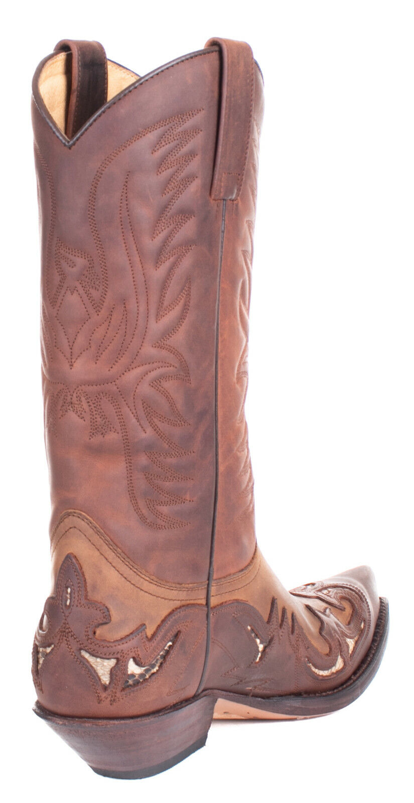 Sendra Boots Leder Cowboy Stiefel 3242 Sprinter 7004 Tang Python Unisex Braun