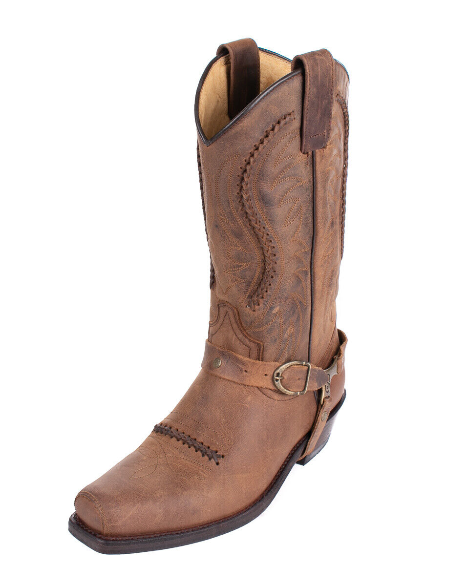 Sendra Boots Leder Cowboy Stiefel 3434 Mad Dog Tang Unisex Braun