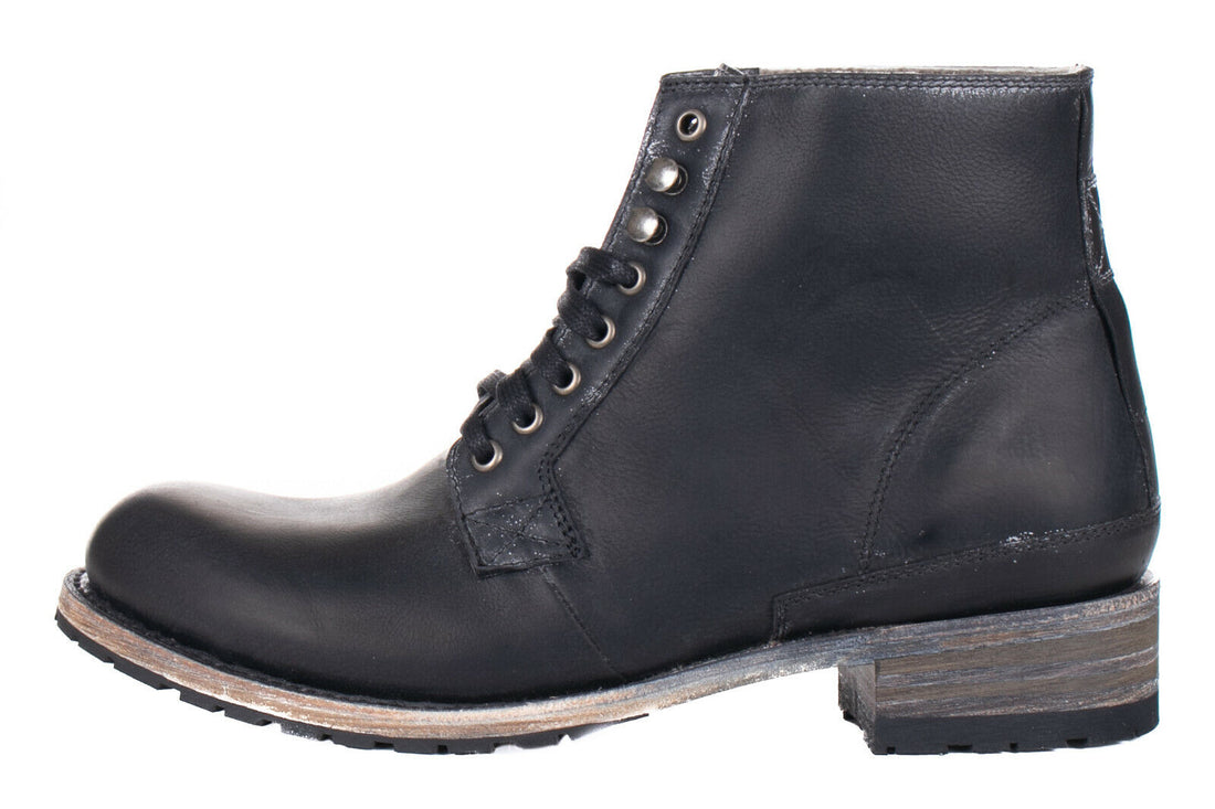 Sendra Boots Echt Leder Schnürstiefel Fell 11397 Vibrant Negro Herren Schwarz