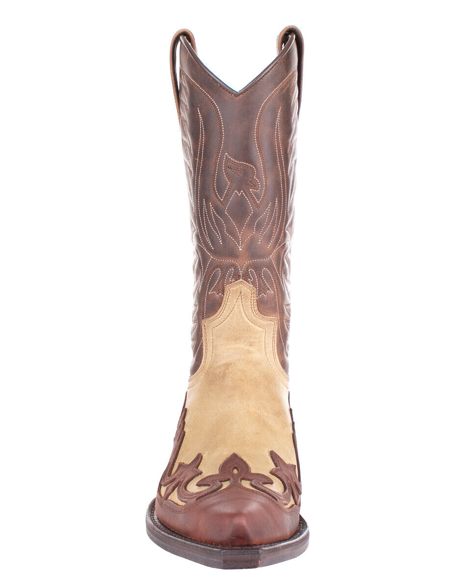 Sendra Boots Leder Cowboy Stiefel 3241 Sprinter 7004 Mad Dog Hueso Unisex Braun