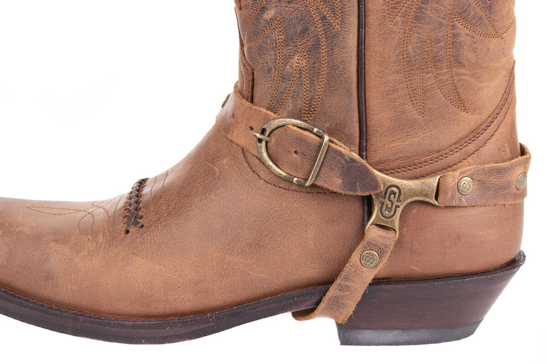 Sendra Boots Leder Cowboy Stiefel 3434 Mad Dog Tang Unisex Braun